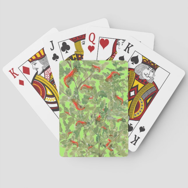 Baraja De Cartas Regalo de acuario tropical verde rojo verde de cam (Reverso)