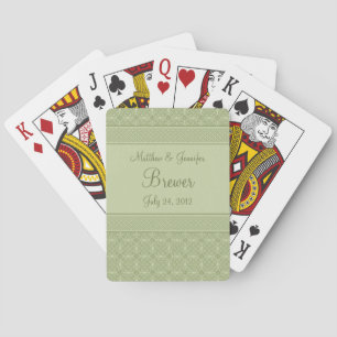 Baraja De Cartas Regalo de Boda celta verde, favor y memento