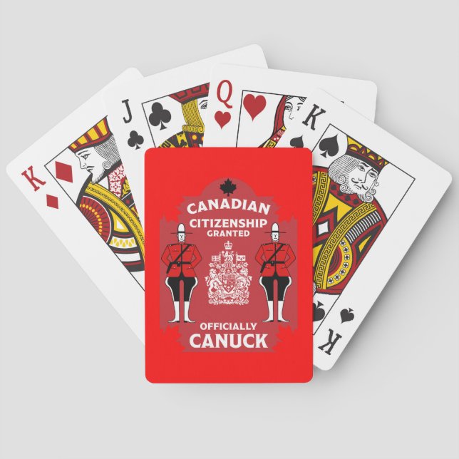 Baraja De Cartas Regalo de celebración de la ciudadanía canadiense (Reverso)