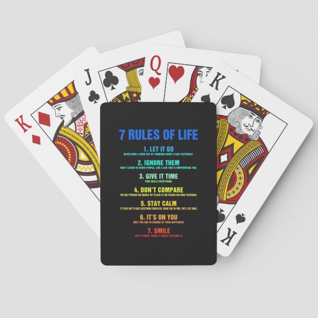 Baraja De Cartas Regalo De Cumpleaños 7 Normas De Vida (Reverso)