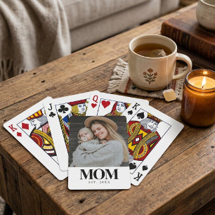 Baraja De Cartas Regalo de foto con tipografía negra establecida po