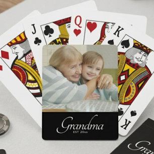 Baraja De Cartas Regalo de Foto de Abuela Establecida