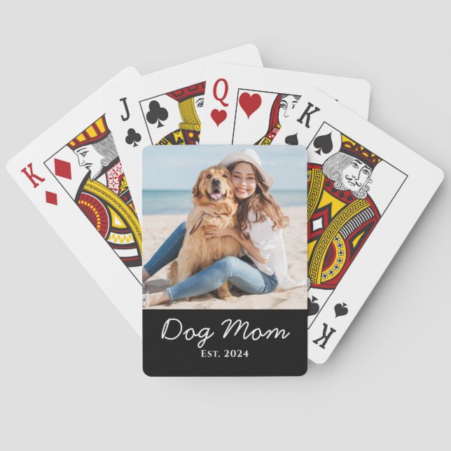 Baraja De Cartas Regalo de foto de Mamá Perruna Establecida (Reverso)