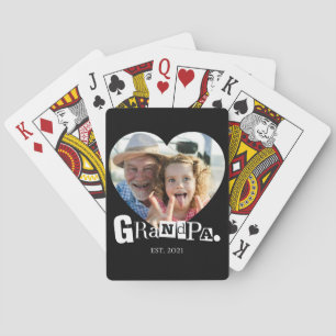 Baraja De Cartas Regalo de Foto del Abuelo Establecido