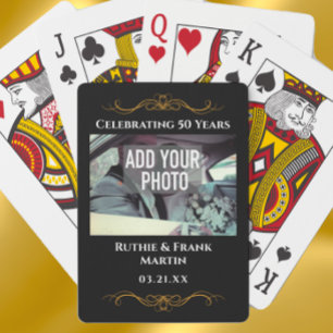 Baraja De Cartas Regalo de foto personalizado elegante 50 aniversar