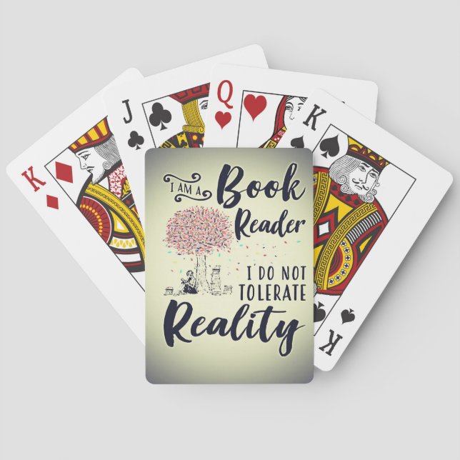 Baraja De Cartas Regalo de lector Soy un lector de libros (Reverso)