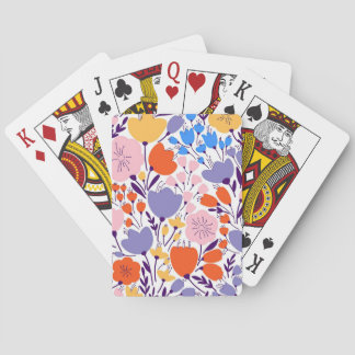 Baraja De Cartas Regalo De Navidad Floral Brillante Y Colorida