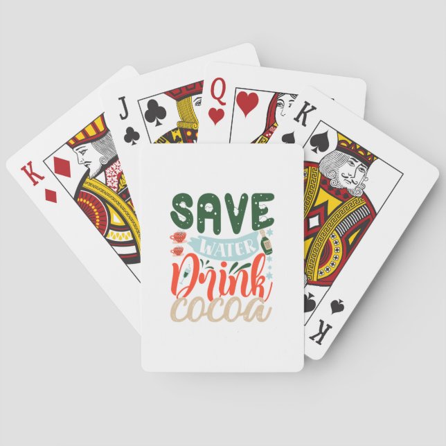 Baraja De Cartas Regalo de Navidad | Guardar agua potable cacao (Reverso)