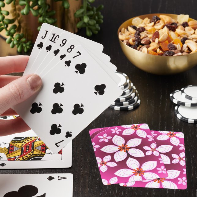 Baraja De Cartas Regalo de patrón floral personalizado (In Situ)