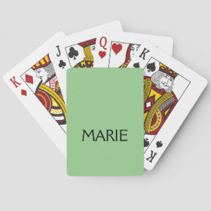 BARAJA DE CARTAS REGALO DE TEXTO SIMPLE MÍNIMO VERDE AGREGA TU NOMB