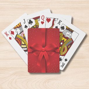 Baraja De Cartas Regalo de vacaciones de los Navidades Big Red Bow