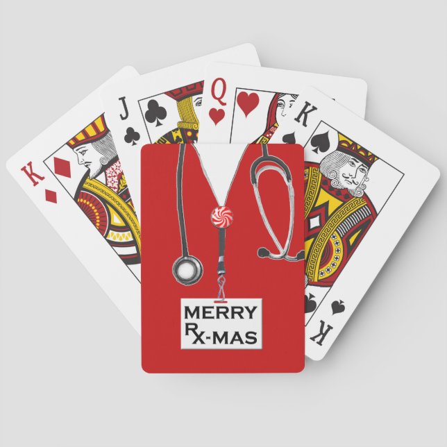 Baraja De Cartas Regalo de vacaciones de Navidades de enfermería (Reverso)