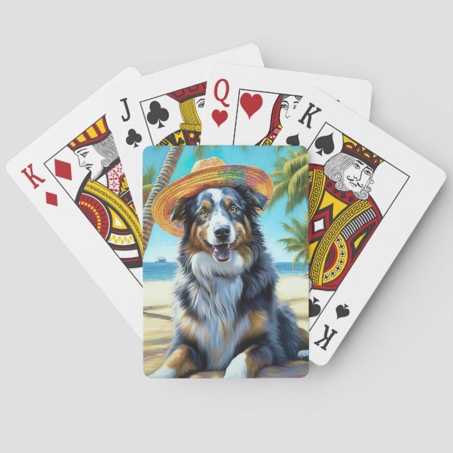 Baraja De Cartas Regalo de verano para el amante de los perros past (Reverso)