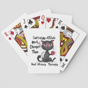 Baraja De Cartas Regalo divertido para amantes de gatos con sarcasm