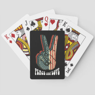 Baraja De Cartas Regalo Hippie Retro Símbolo de la Paz Vintage 60's