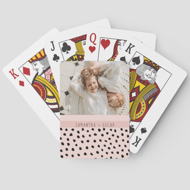 Baraja De Cartas Regalo moderno de nombres personalizados rosados p (Reverso)