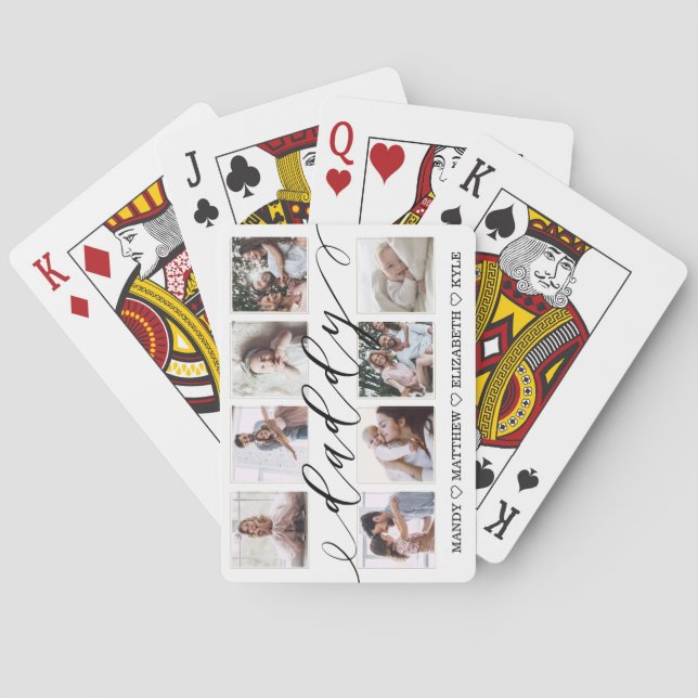 Baraja De Cartas Regalo para padre | Papi del Collage de fotos del  (Reverso)