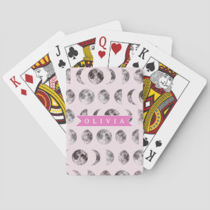 Baraja De Cartas Regalo Personalizado de Nombre Celestial con Fase 