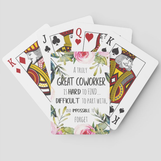 Baraja De Cartas Regalo por un compañero de trabajo que deja regalo (Reverso)