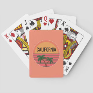 Baraja De Cartas Regalos de diseño lindo de California Atardecer Pa