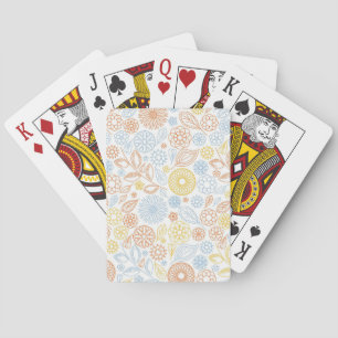 Baraja De Cartas Regalos De Navidad Flores Abstractas En Blanco