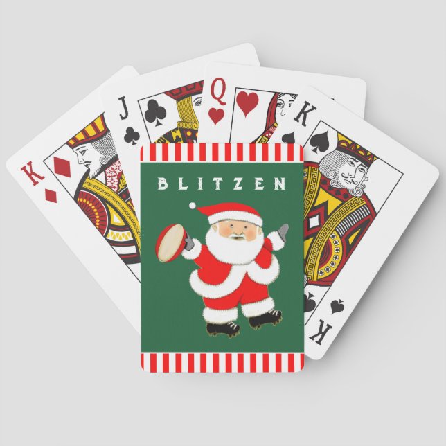 Baraja De Cartas Regalos de Navidad para Rugby (Reverso)