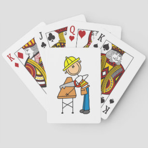Baraja De Cartas Regalos de trabajador de construcción aserrando ma