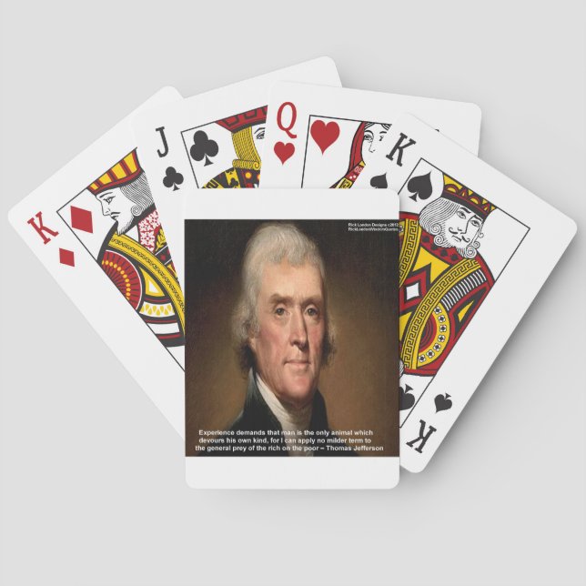 Baraja De Cartas Regalos y Tarjetas Thomas Jefferson Trickle Down (Reverso)