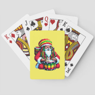 Baraja De Cartas Reggae Santa Drummer - Navidades de arte Fun Pixel