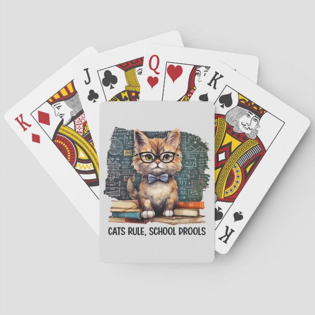 Baraja De Cartas Regla de los gatos, escuelas (Reverso)