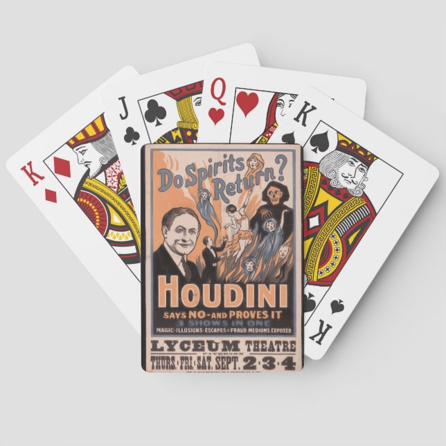 Baraja De Cartas ¿Regresan los espíritus? Houdini dice que no (Reverso)