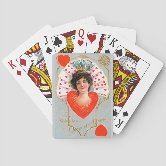 Baraja De Cartas REINA DE CORAZONES, Día de San Valentín (Reverso)