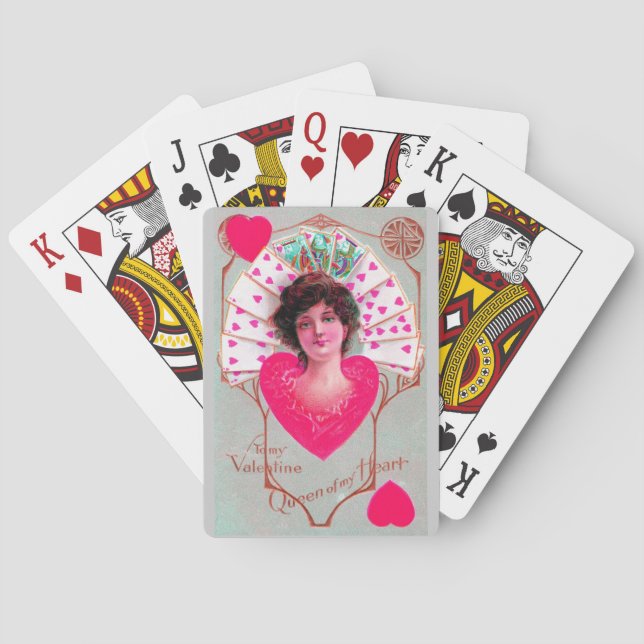 Baraja De Cartas REINA DE CORAZONES, Día de San Valentín (Reverso)