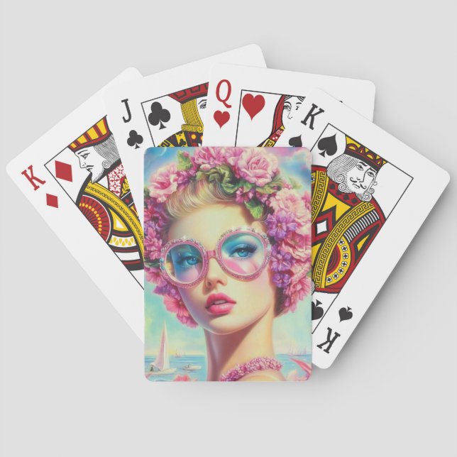 Baraja De Cartas Reina del glamour tropical (Reverso)