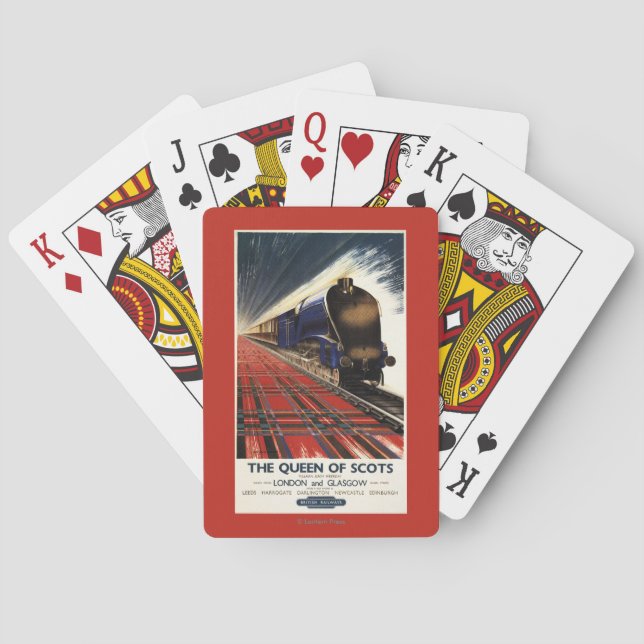 Baraja De Cartas Reina del tren escocés del pullman (Reverso)