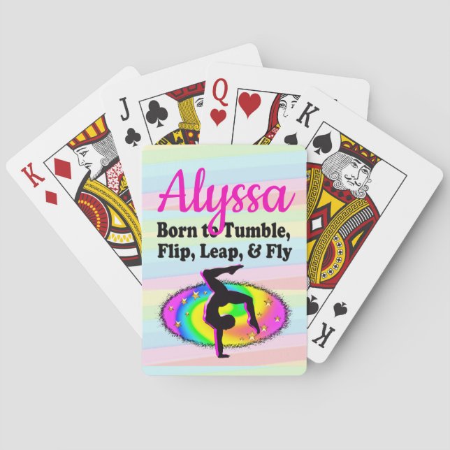 BARAJA DE CARTAS REINA GIMNÁSTICA DE TUMBLING (Reverso)