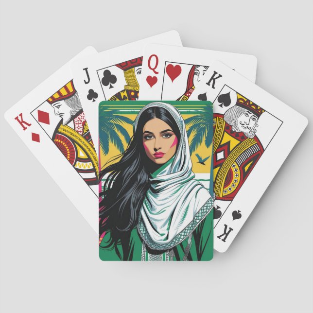 Baraja De Cartas "Reina pop saudita - Audaz patrimonio artístico de (Reverso)