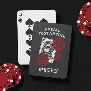 Baraja De Cartas Reina Skull y Rosas de distanciamiento social