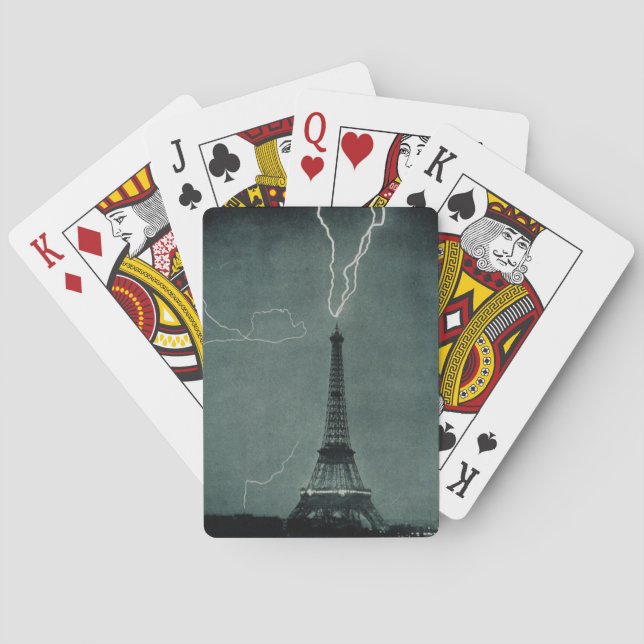 Baraja De Cartas Relámpago que impacta la Torre Eiffel (Reverso)
