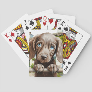 Baraja De Cartas Relleno de calcetín de cachorro jugando