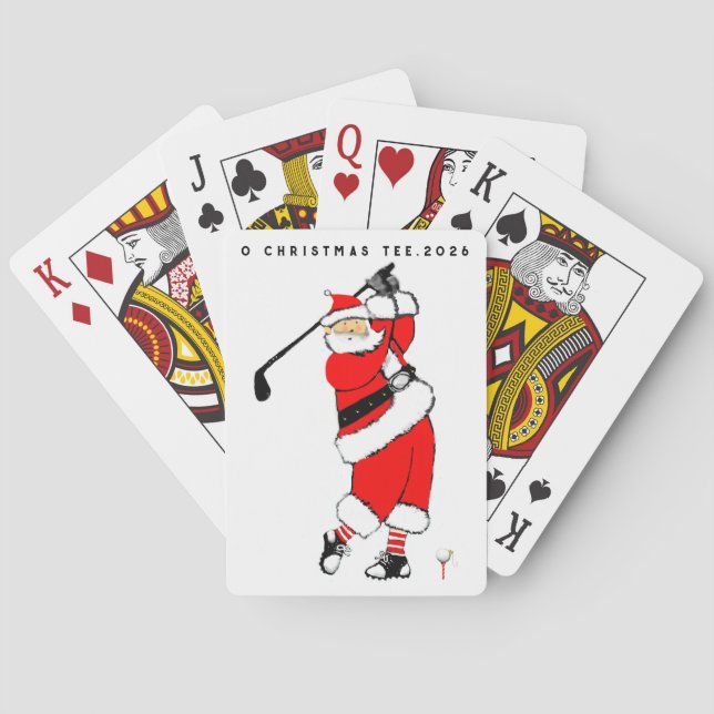 Baraja De Cartas Relleno de calcetín de Navidad de golf (Reverso)