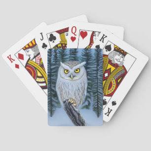 Baraja De Cartas Reloj silencioso - Lechuza gris de los bosques de 