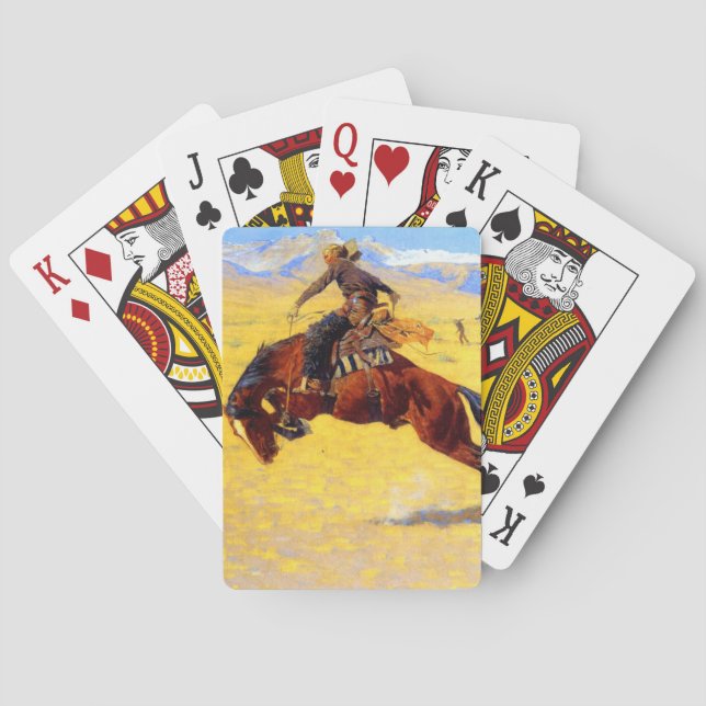 Baraja De Cartas Remington Old West Horse y Cowboy (Reverso)