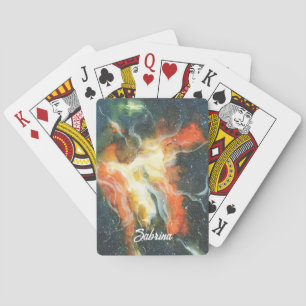 Baraja De Cartas Remolino de Galaxia Celestial Personalizado