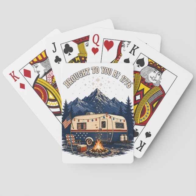 Baraja De Cartas Remolque de Camping 4 de Julio Montañas (Reverso)