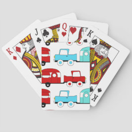 Baraja De Cartas Remolque de camping Retro Carros Vintage Turquesa 
