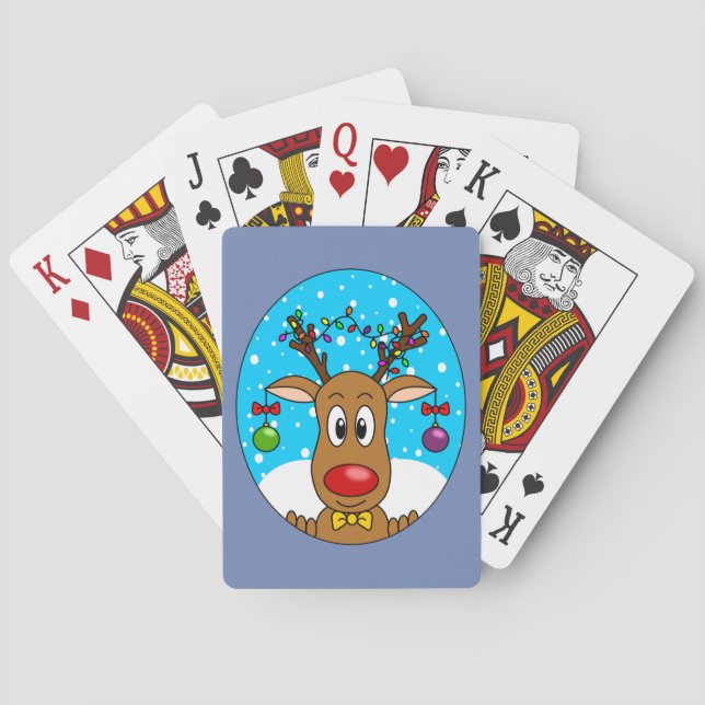 Baraja De Cartas Reno de Navidad (Reverso)