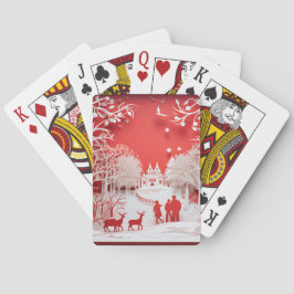 Baraja De Cartas Renos 3D y personas en las aldeas