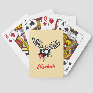 Baraja De Cartas Renos Locos Rojos Locos Personalizados