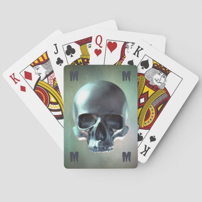 Baraja De Cartas Representación de cráneo 3D (Reverso)